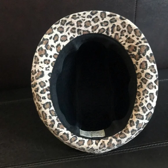Leopard Print Fedora Hat Unisex One Size - Picture 4 of 5